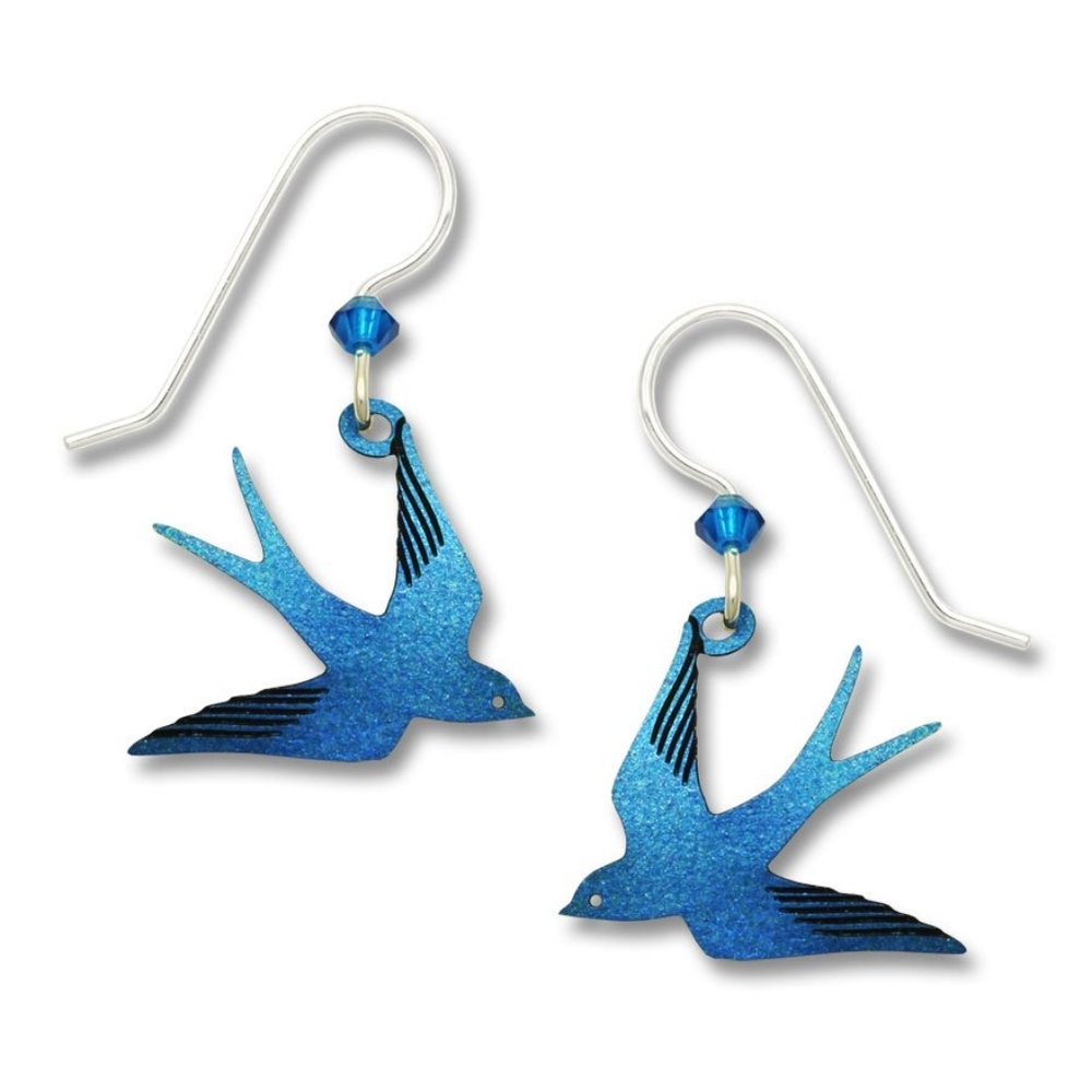 Sienna Sky - Sapphire Flying Swallow Earrings